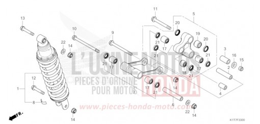 COUSSIN ARRIERE CRF300LAP de 2023